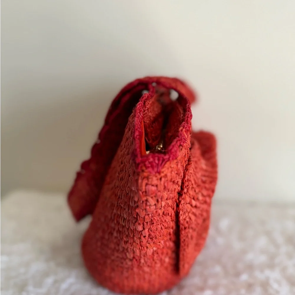 Kate Spade x Target Red Raffia Bow Tote Bag - Picture 6 of 8
